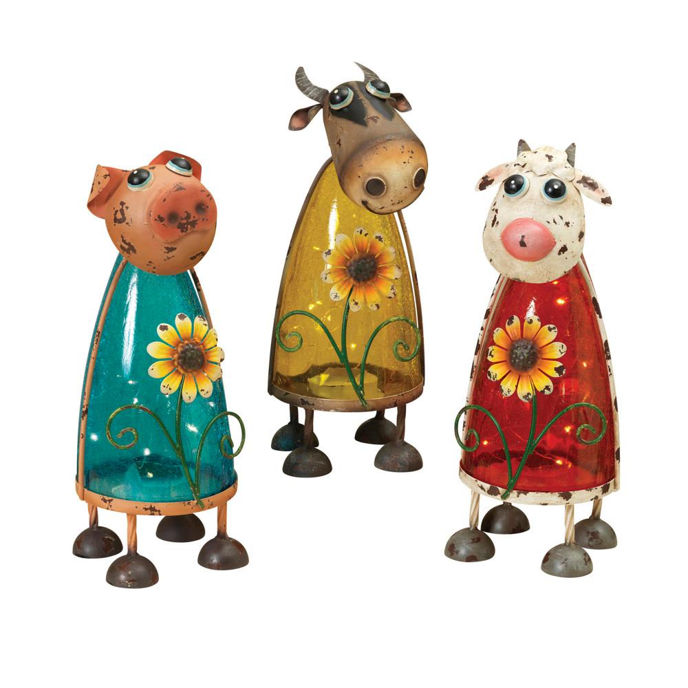 Gerson Outdoor Decor Garden Center The Home Depot 12 In Tall Solar Ed Barn Yard