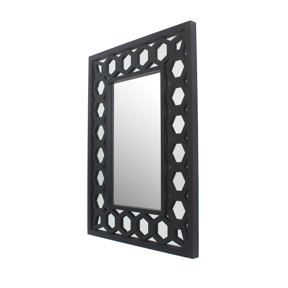 Black Wood Decorative Wall Mirror