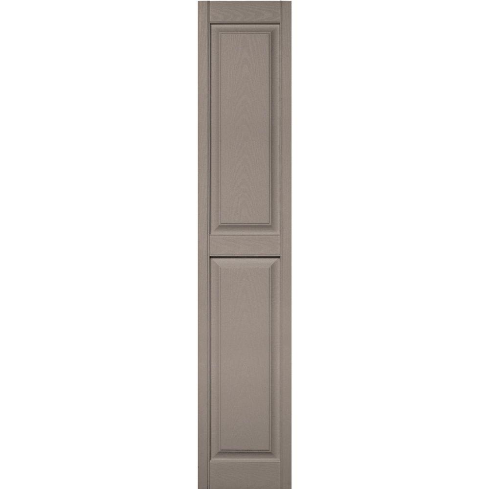 Builders Edge 15 in. x 75 in. Raised Panel Vinyl Exterior Shutters Pair