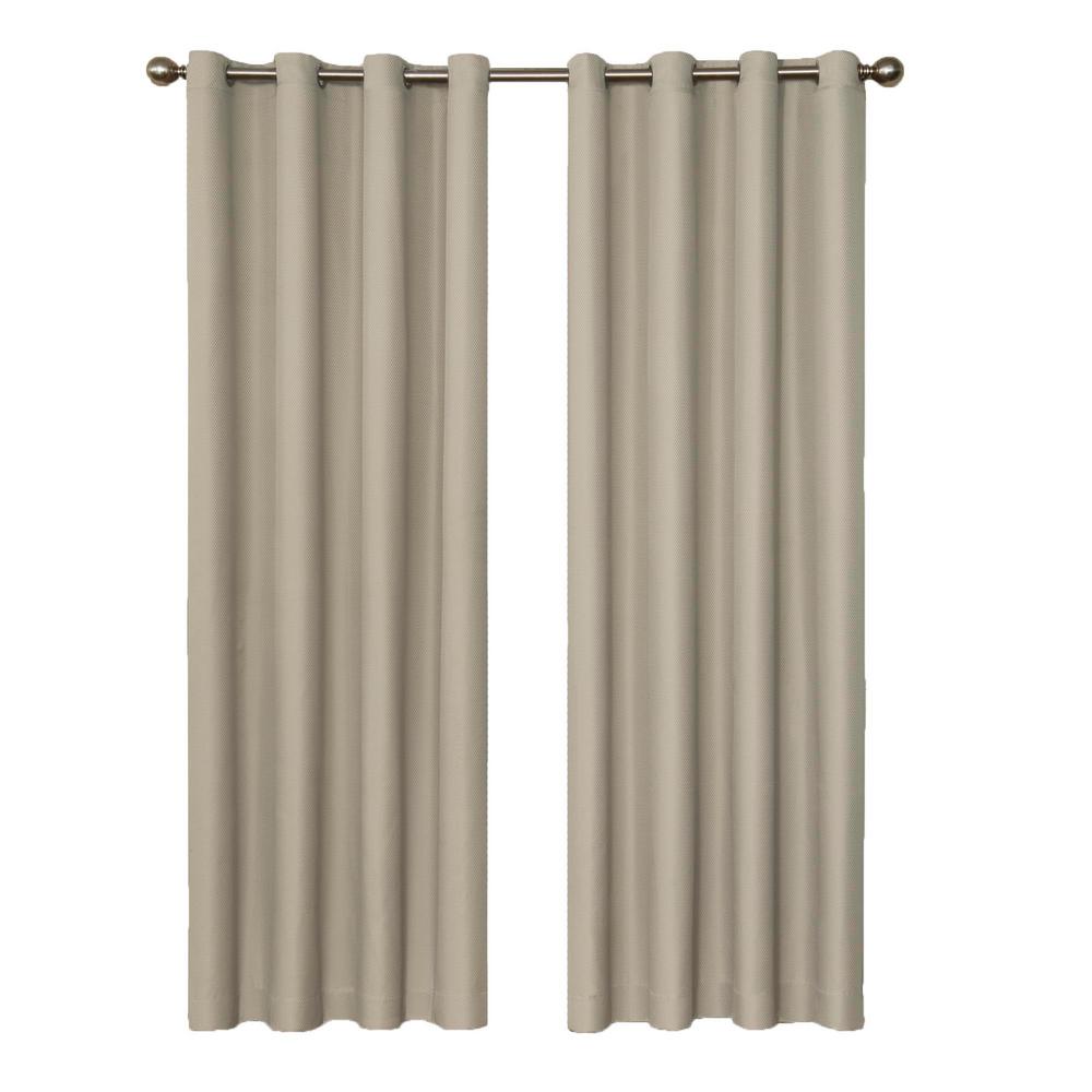 Eclipse Curtains Ds Window Treatments The Home Depot Dane Blackout String Beige Curtain Panel 95 In Length Varies