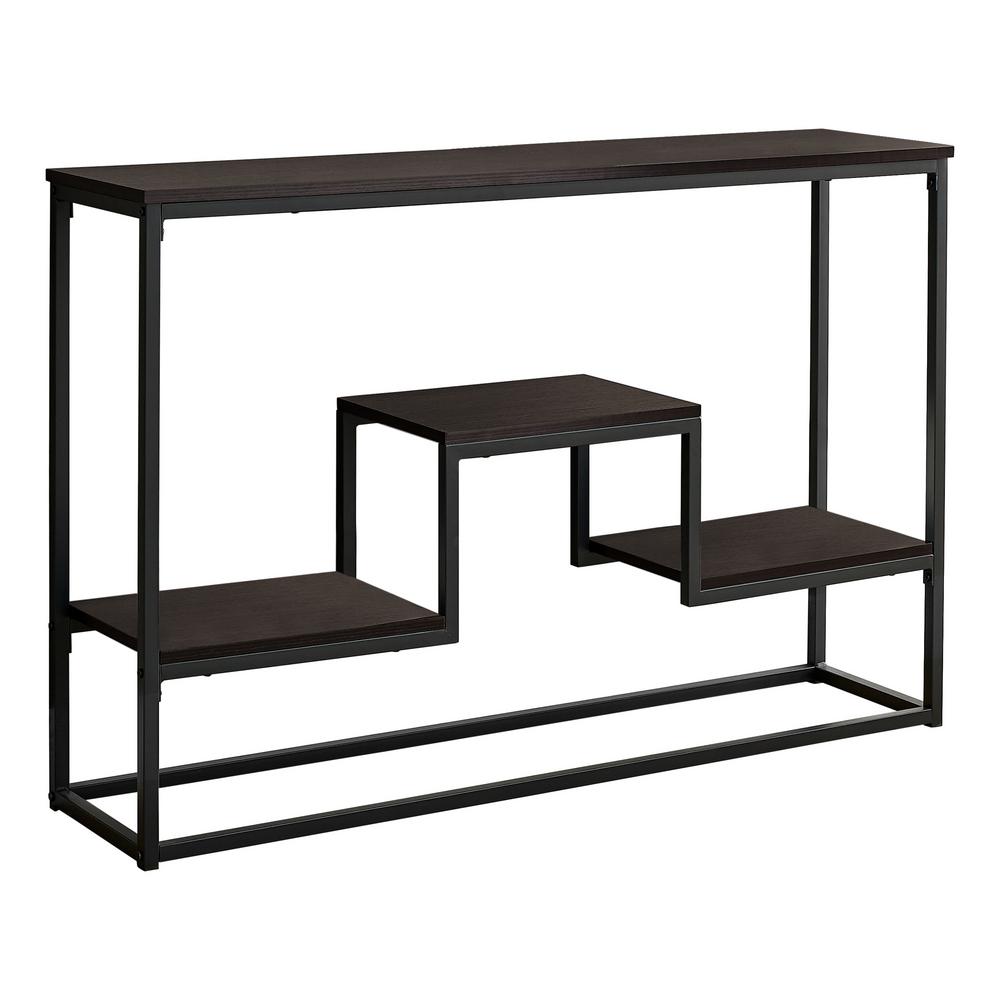 Unbranded 48 in. Espresso Standard Rectangle Console Table with Storage