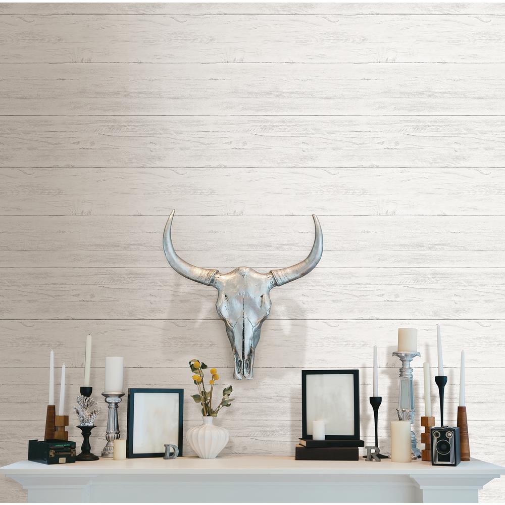 NuWallpaper OffWhite Shiplap Peel and Stick WallpaperNU2187 The