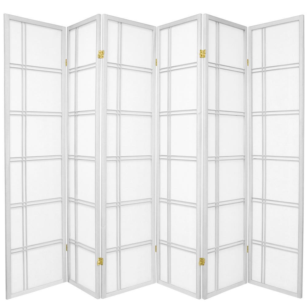 Oriental Furniture 6 Ft White Panel Room Divider Cdblx 6p Wht White 6 Panel Room Divider Cdblx 6p Wht The Home Depot