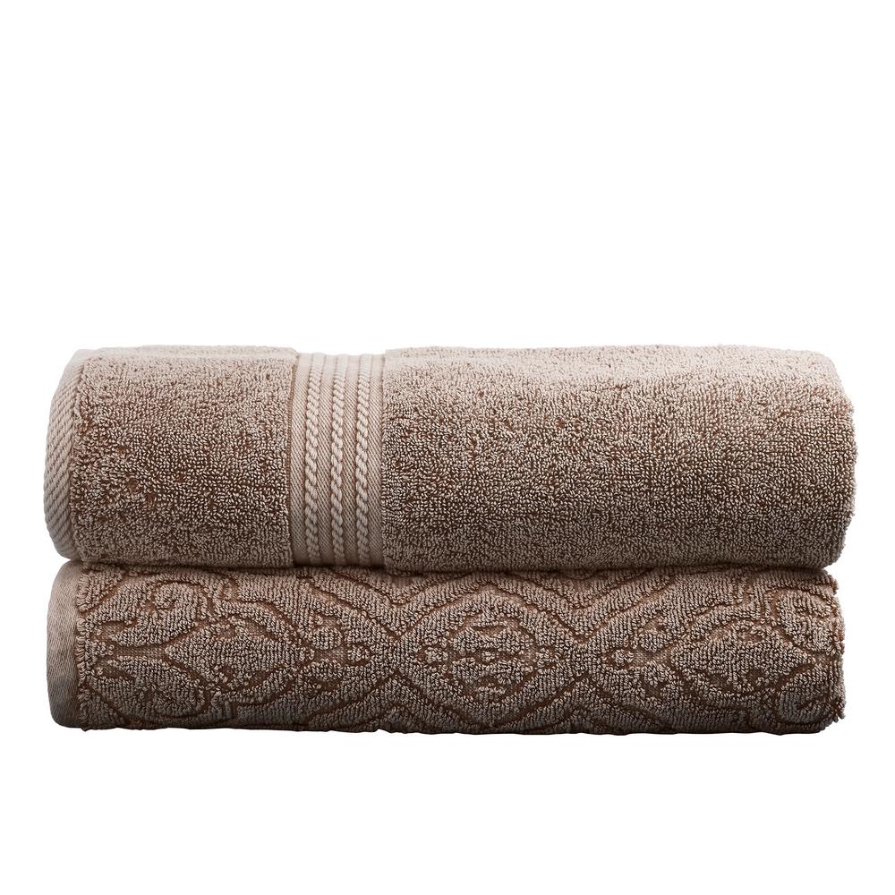 UPC 645470199849 product image for MODERN THREADS Amrapur 2-Piece Mocha Geometric Bath Towel Set, Brown | upcitemdb.com