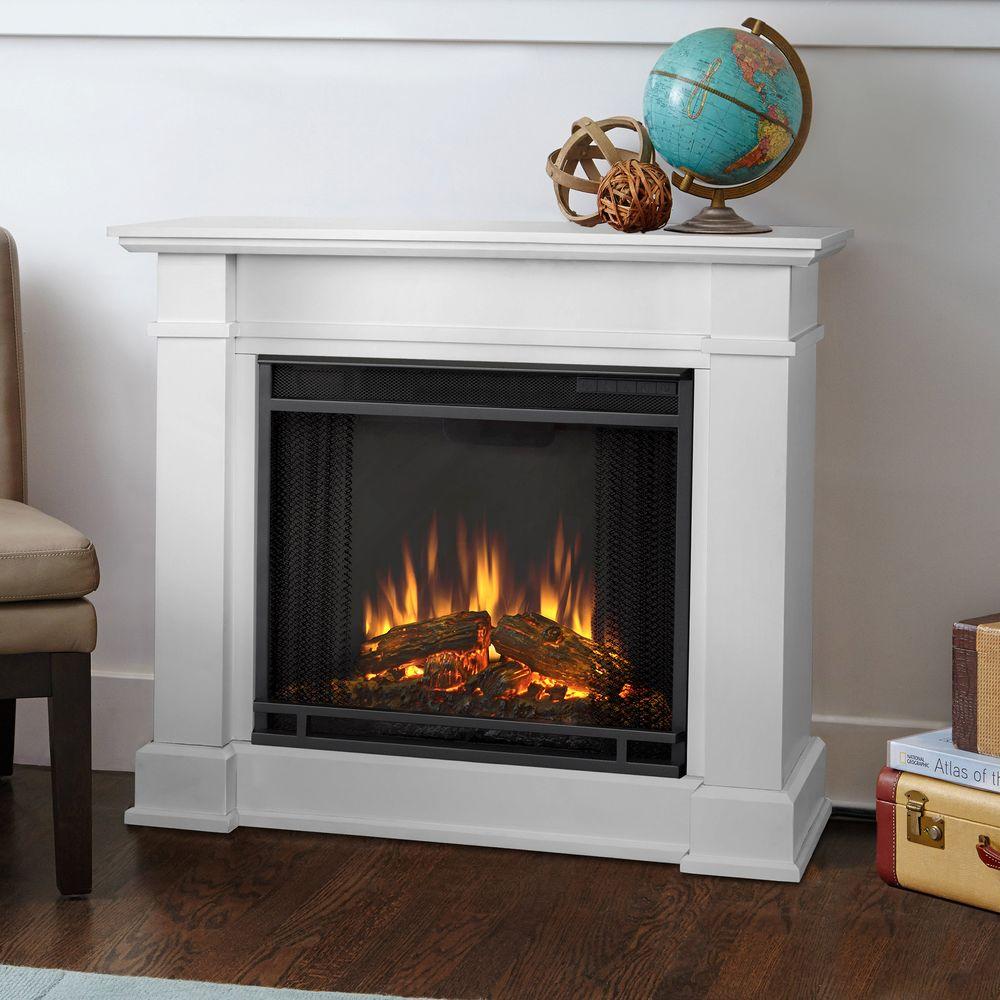 Real Flame Devin 36 in. Electric Fireplace in White-1220E-W - The Home ...