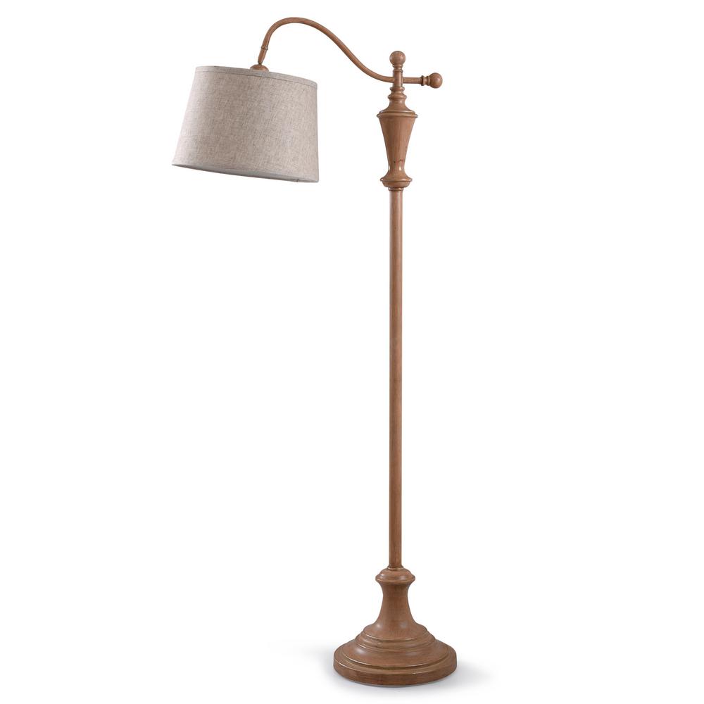 Stylecraft Vintage 61 5 In Walnut Wood And Metal Floor Lamp With Walnut Wood And Metal Floor Lamp