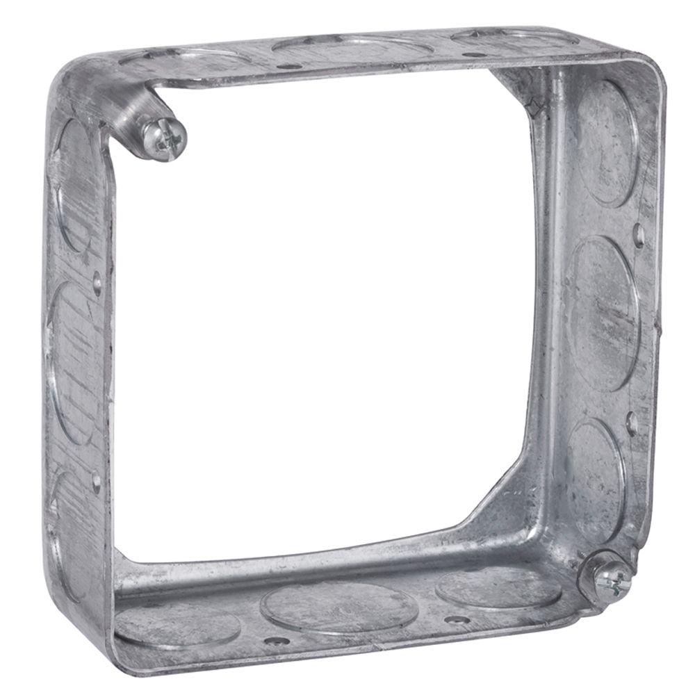 RACO 4 in. Square Drawn Extension Ring, 1-1/2 in. Deep with 1/2 in. and ...