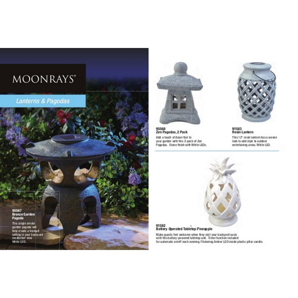 Landscape Lighting Lighting Moonrays 95568 Solar Powered Zen Pagoda 2 Pk Patio Lawn Garden Lighting