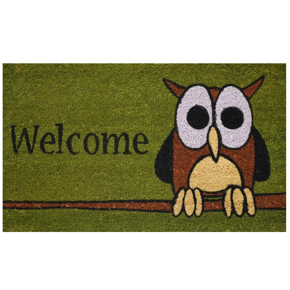 Home More Owl Welcome Door Mat 17 In X 29 In 120691729 The