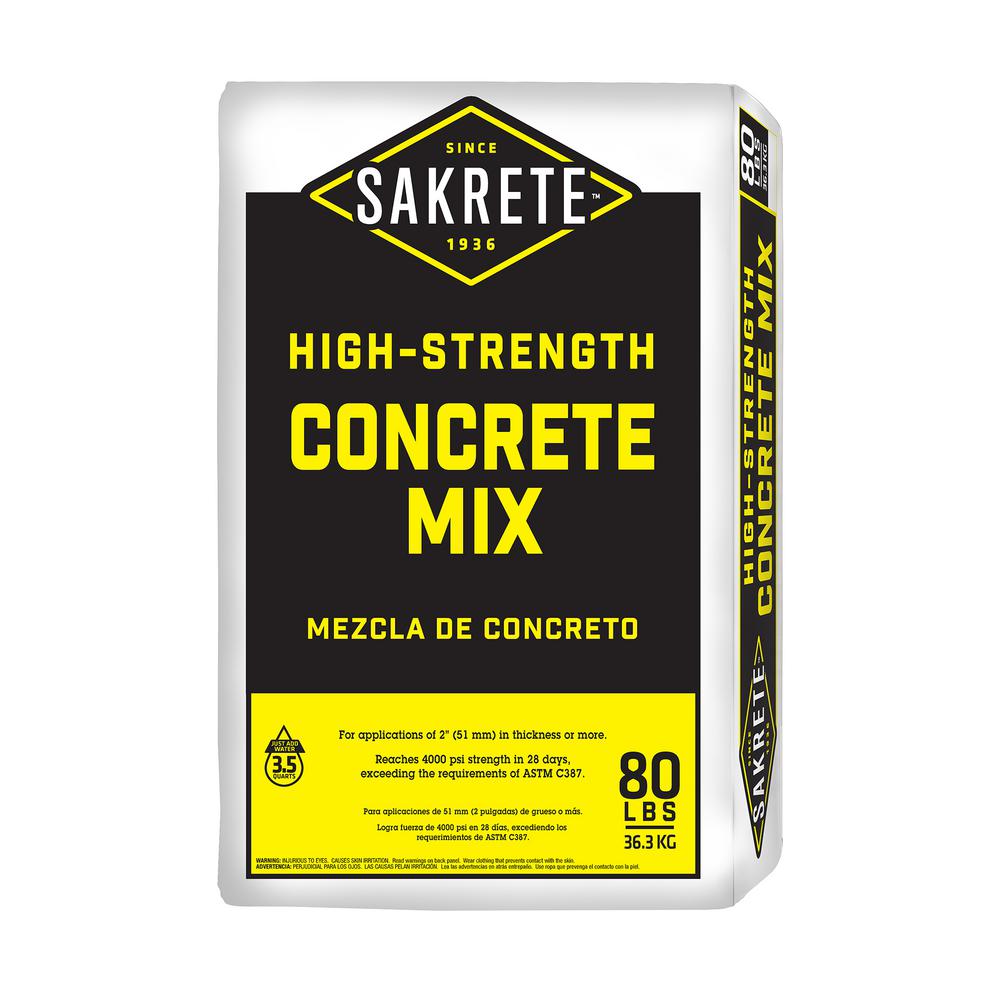 Sakrete 80 Lb Gray Concrete Mix 65200390 The Home Depot