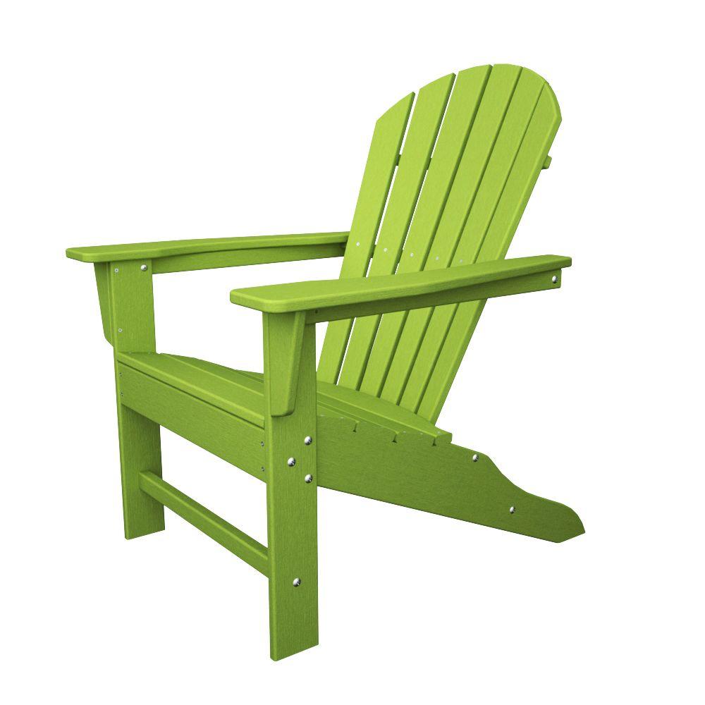 POLYWOOD South Beach Lime Plastic Patio Adirondack Chair ...