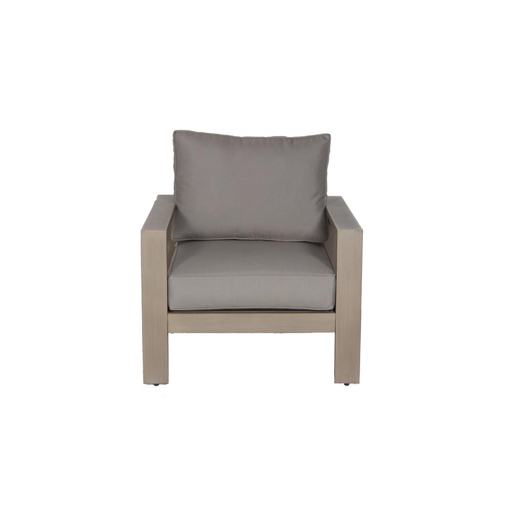 Envelor Aruba 4 Piece Aluminum Patio Deep Seating Set With Sunbrella Spectrum Grey Cushions