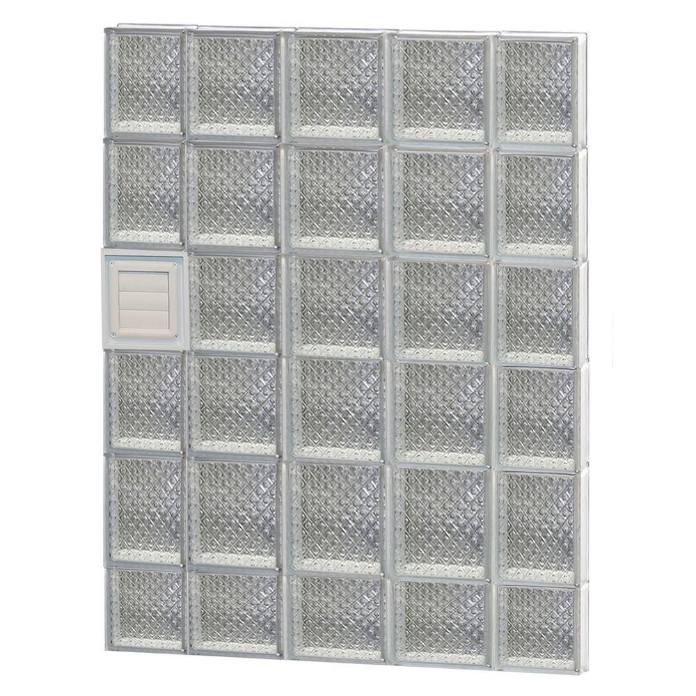 Clearly Secure 34.75 in. x 44.5 in. x 3.125 in. Frameless Ice Pattern
