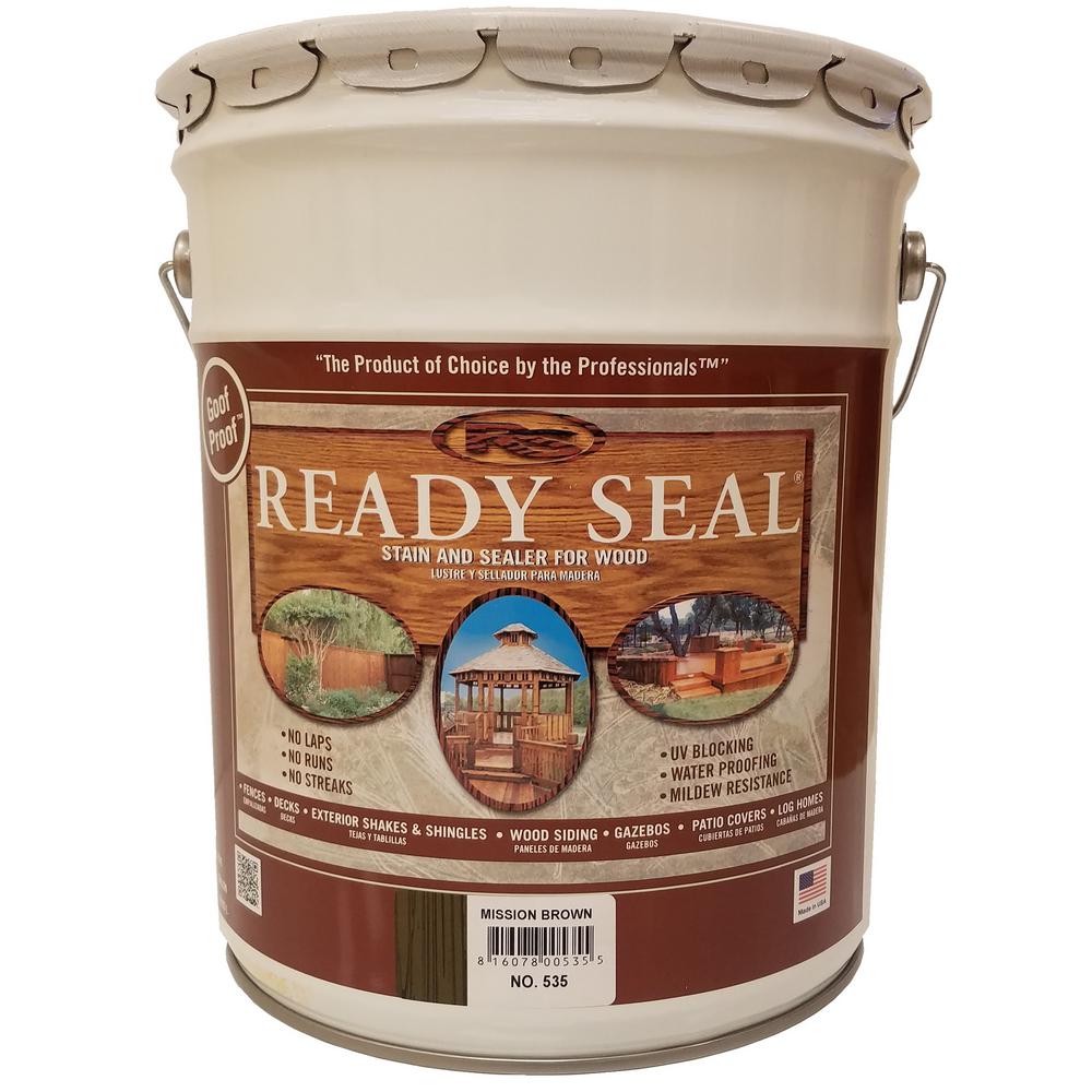 Ready Seal 5 gal. Mission Brown Exterior Wood Stain and Ready Seal 5 gal. Mission Brown Exterior Wood Stain and