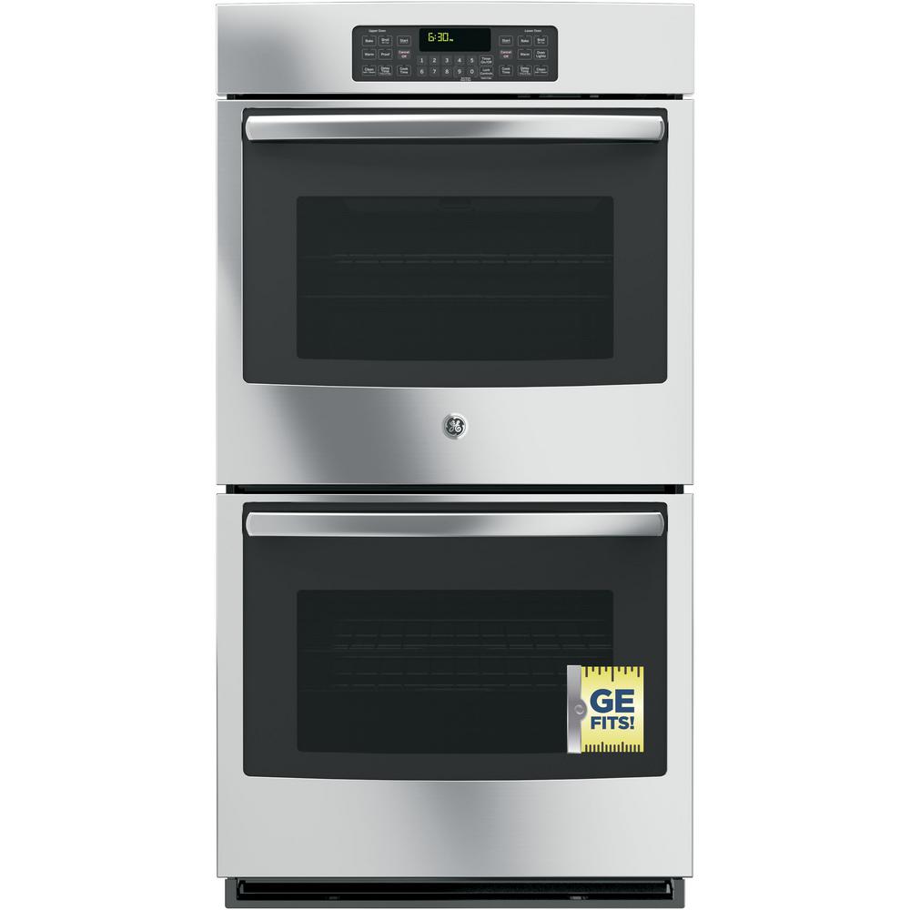 GE 27 in. Double Electric Wall Oven SelfCleaning with Steam in