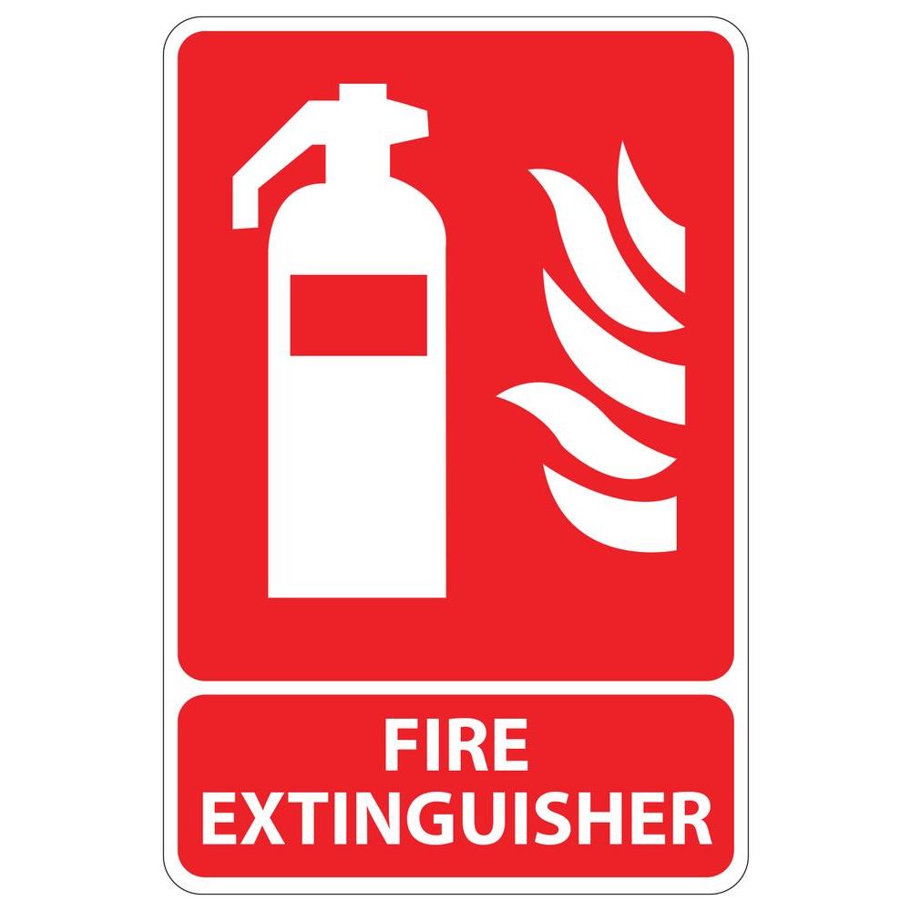 5 5 In X 8 5 In Plastic Red Fire Extinguisher Sign PSE 0012 The 