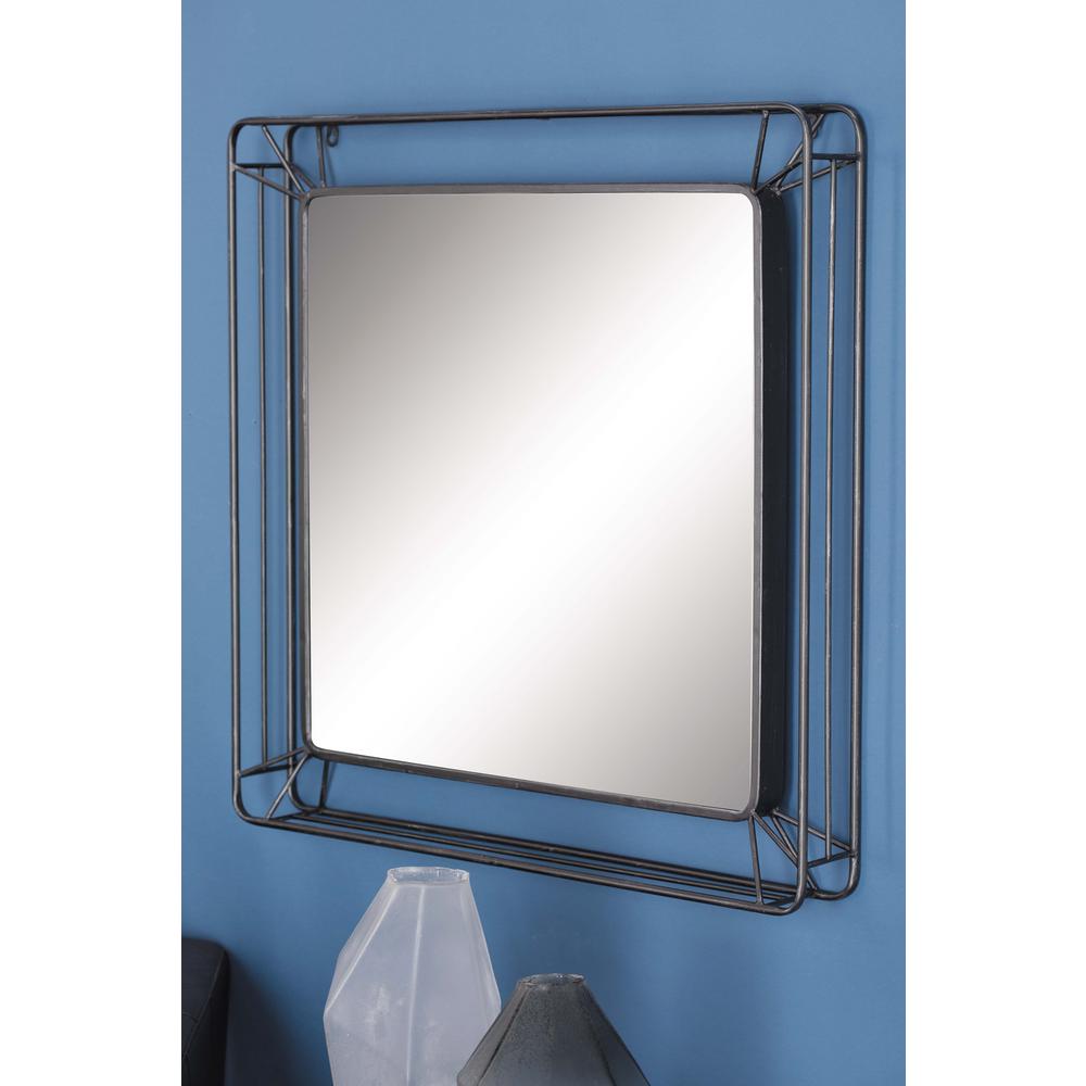 31 In X Metallic Black Skeletal Iron Framed Mirror