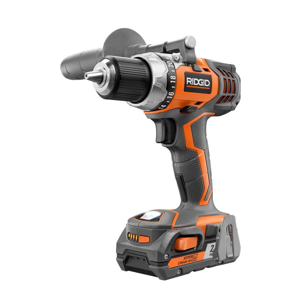 RIDGID 18Volt LithiumIon 1/2 in. Cordless Compact Drill KitR86008P