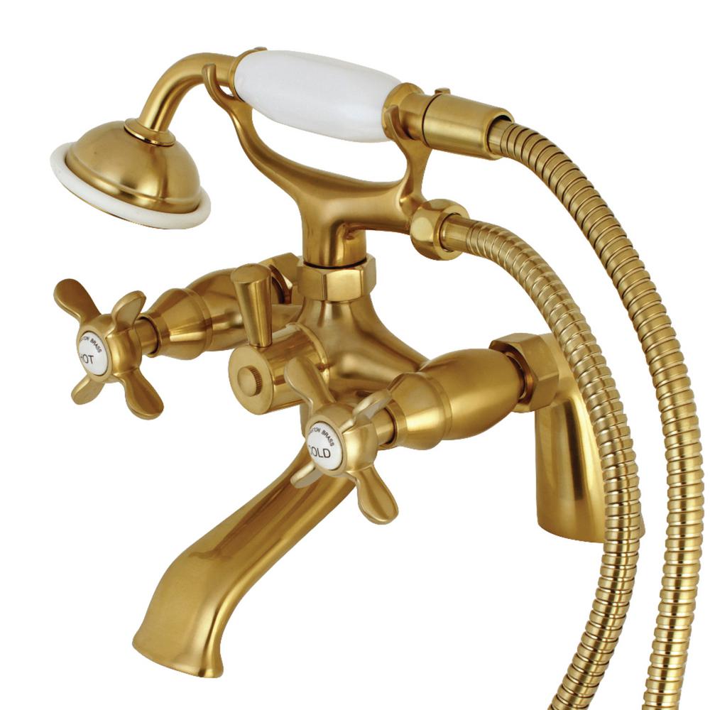 Kingston Brass Victorian 6 in. Deck Mount 3-Handle Claw Foot Tub Faucet ...