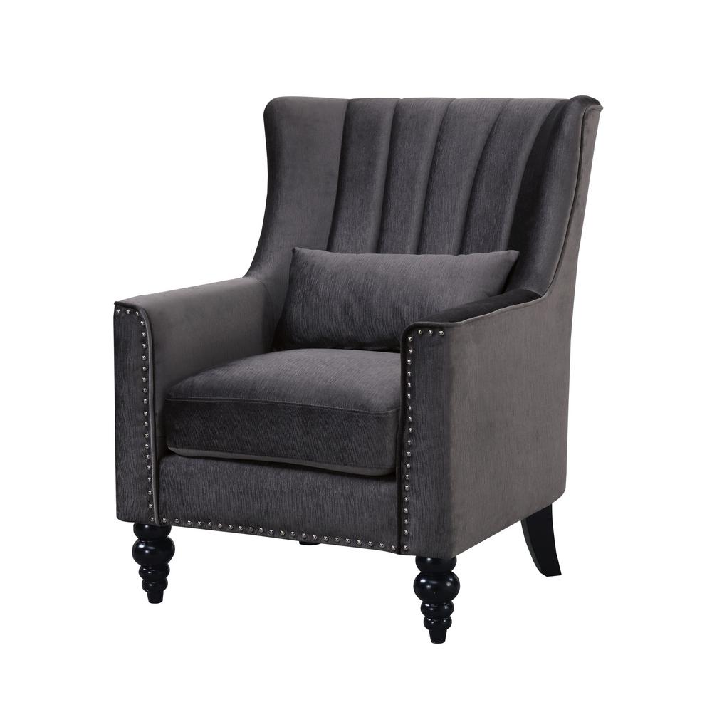 Adelina Gray Velvet Accent Chair