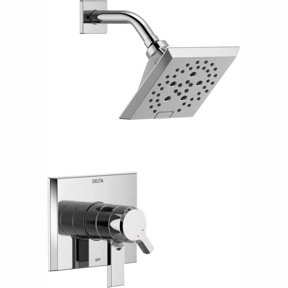 Pivotal 1-Handle Wall-Mount Shower Trim Kit with H2Okinetic Technology in Chrome (Valve Not Included)