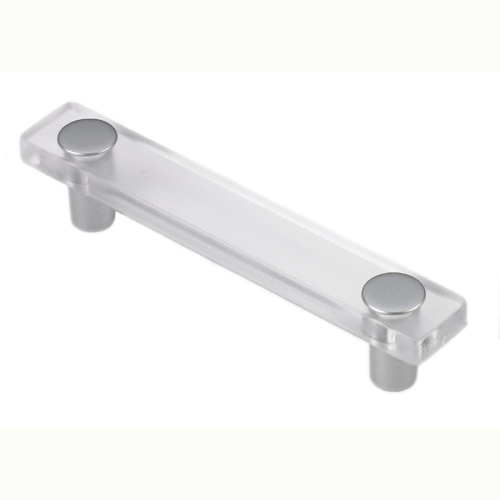 96mm center-to-center deo clear and matte aluminum pull