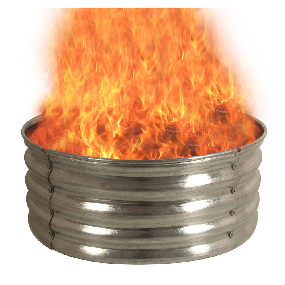 Unbranded 30 In Round Galvanized Steel Fire Pit Ring Ds 18727 The Home Depot