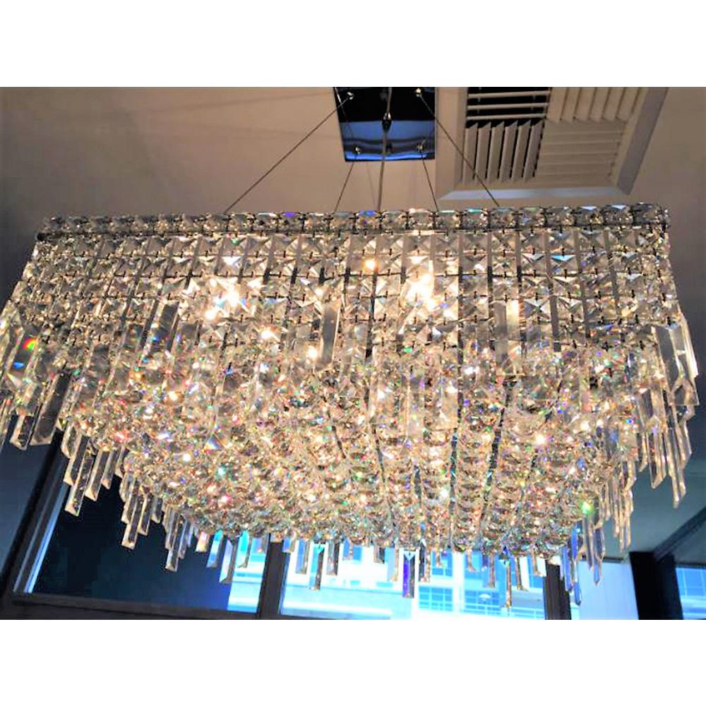 Worldwide Lighting Cascade Collection 12 Light Crystal And Chrome Chandelier W83613c24 The Home Depot Crystal And Chrome Chandelier W83613c24