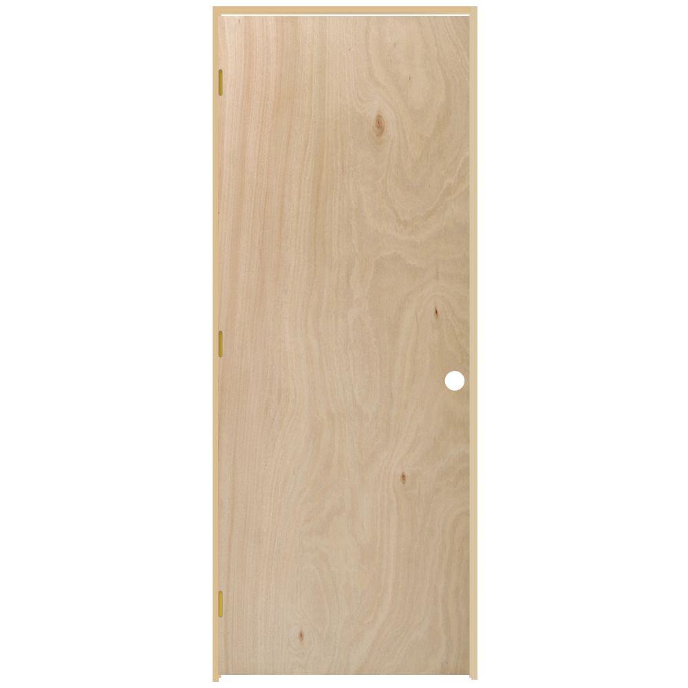 Steves Sons 32 In X 80 Flush Hollow Core Unfinished Hardwood Flush Hollow Core Unfinished Hardwood Single Prehung Interior Door
