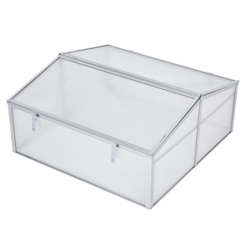 Outsunny 39 in. D x 39 in. W x 19 in. H Aluminum Frame Mini Greenhouse