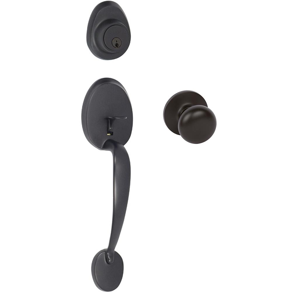 Delaney Tralee Black Double Cylinder Deadbolt Entry Door Handleset