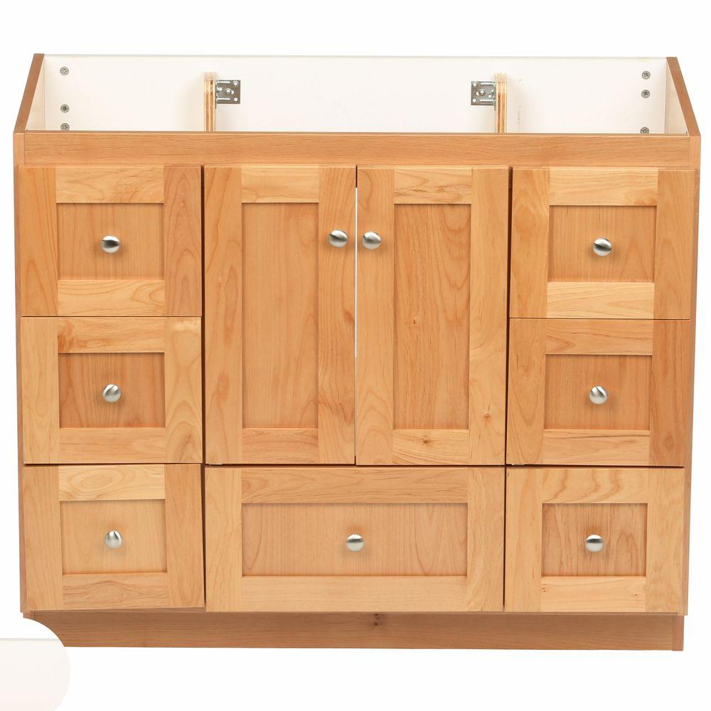 Simplicity By Strasser Shaker 42 In W X 21 In D X 34 5 In H Vanity Cabinet Only In Natural Alder 01 125 2 The Home Depot