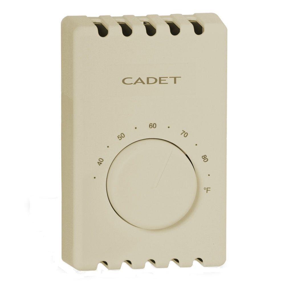 UPC 027418728210 product image for Cadet Thermostats T410 Series Taupe Bimetal Single-Pole 22 Amp Line Voltage Elec | upcitemdb.com