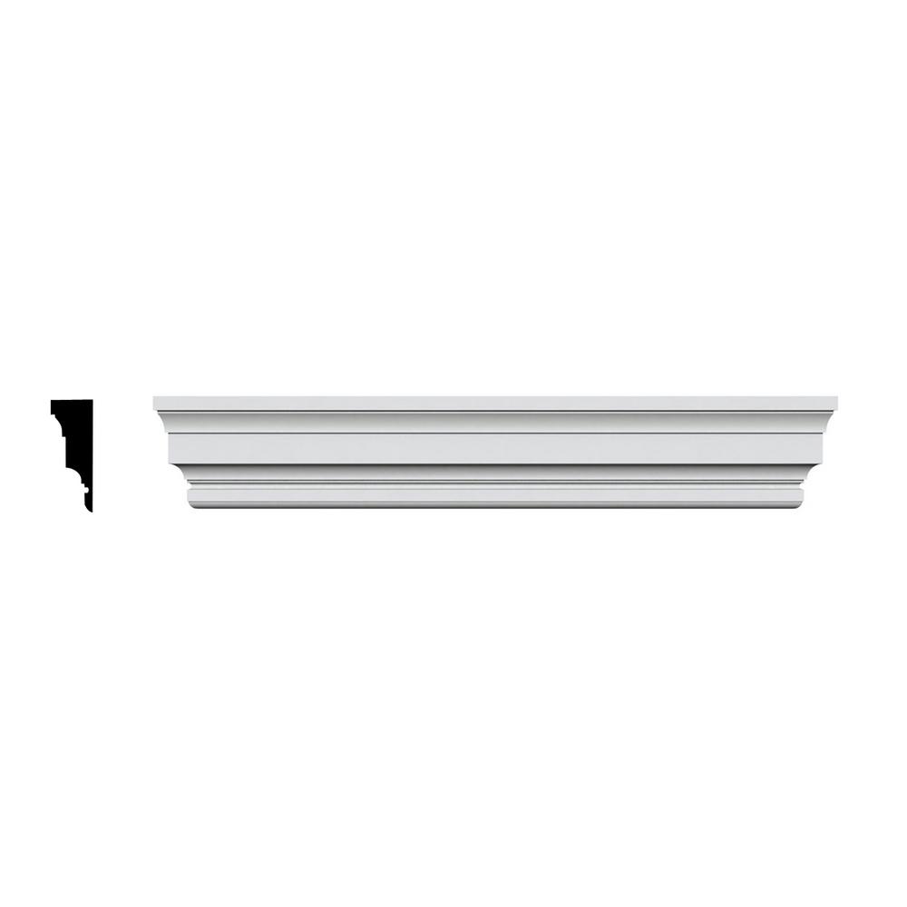 Width Width Ekena Millwork CRH14X30ST-DE 30 Bottom 35 1//4 Top Width x 13 3//4 H x 7//8 P Standard Crosshead w//Dentil Trim White