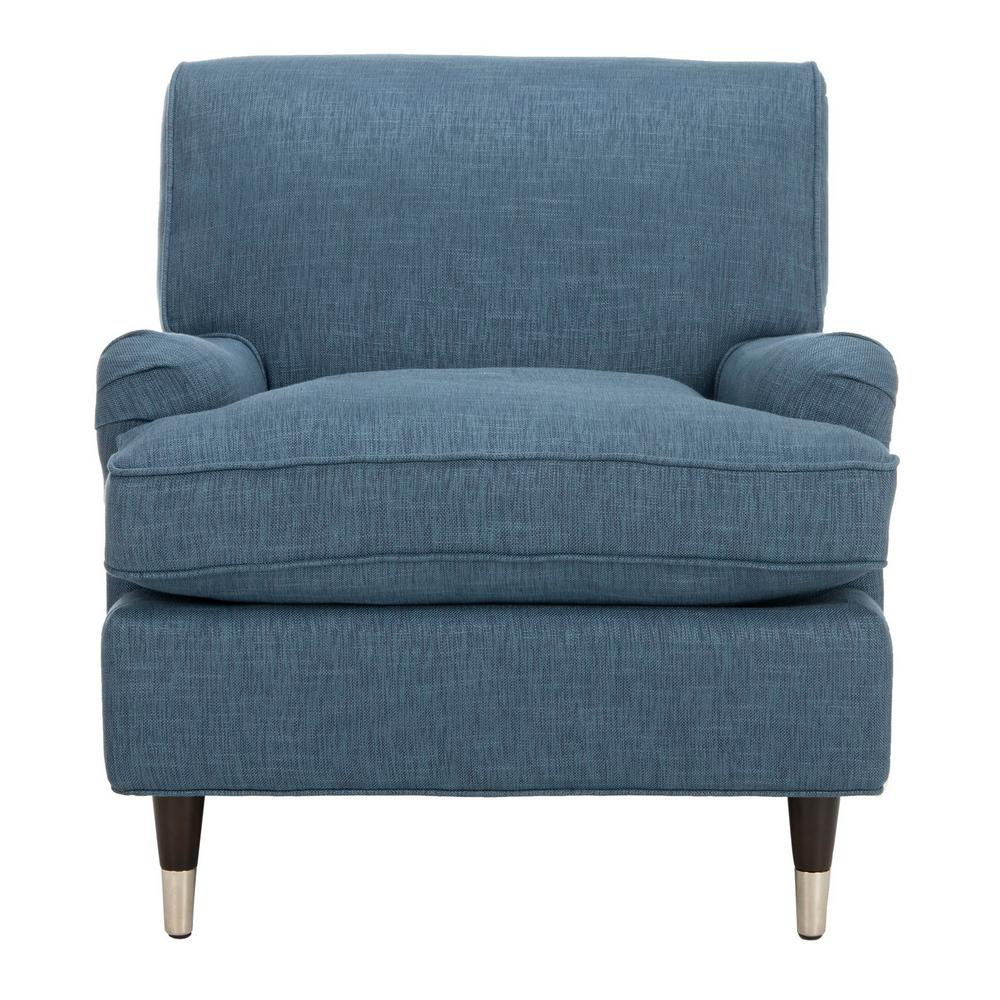 Safavieh Chloe Navy Espresso Linen Club Arm Chair Mcr4571j