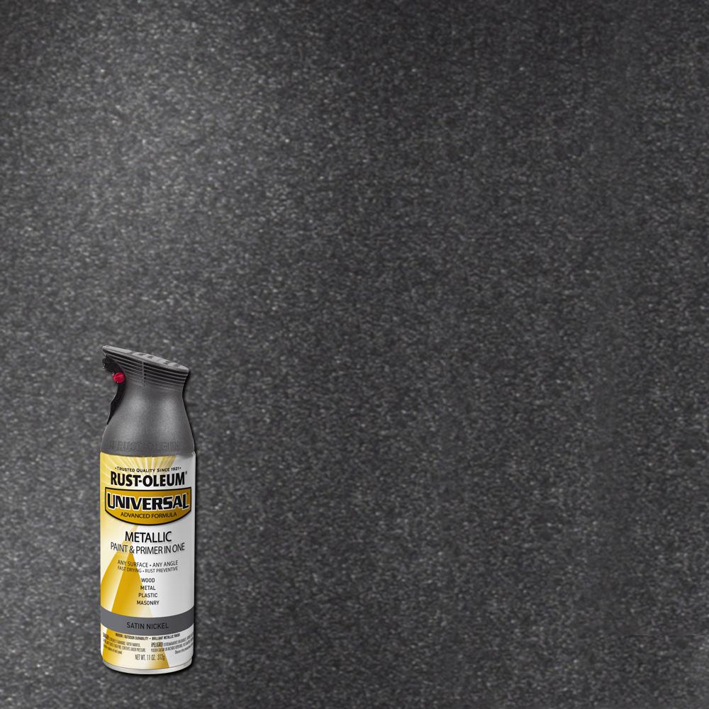 Rust Oleum Universal 11 Oz All Surface Flat Metallic Antique Nickel All Surface Metallic Satin Nickel Spray Paint And Primer In One