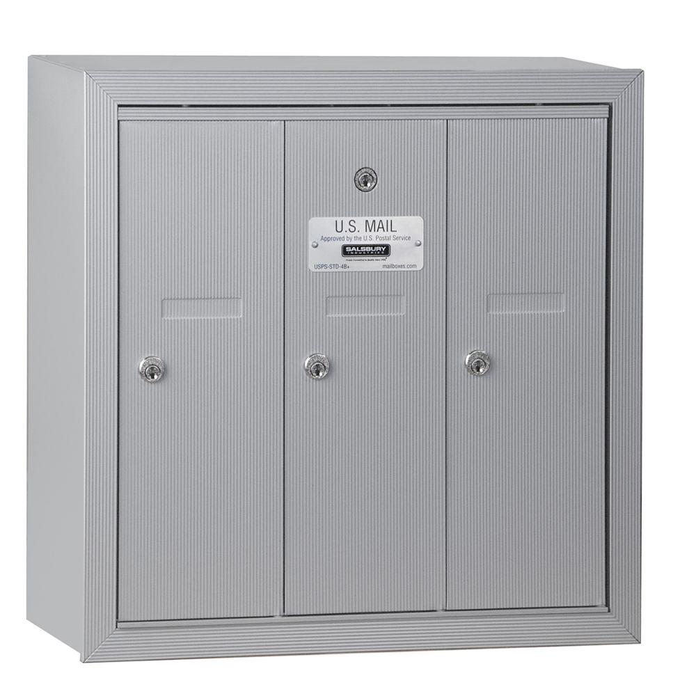 3 door vertical mailbox multi tenant family mail box usps 4b plus