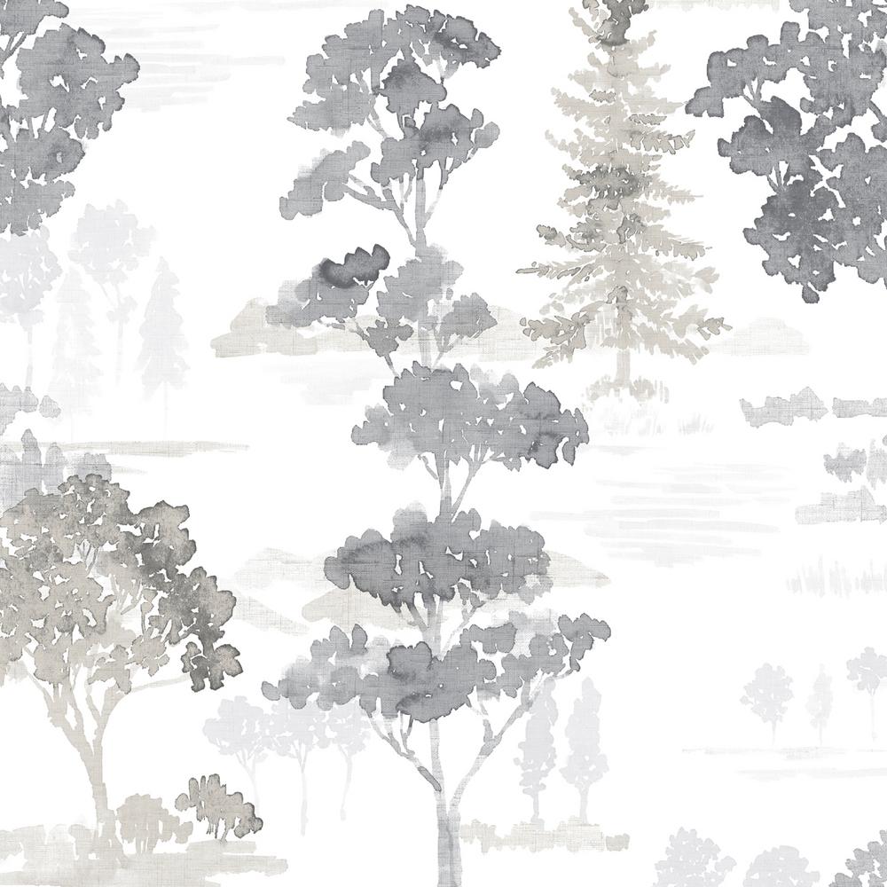 Norwall Forest Wallpaper Black Grey White Fw36833 The Home Depot Norwall Forest Wallpaper Black Grey White Fw36833 The Home Depot