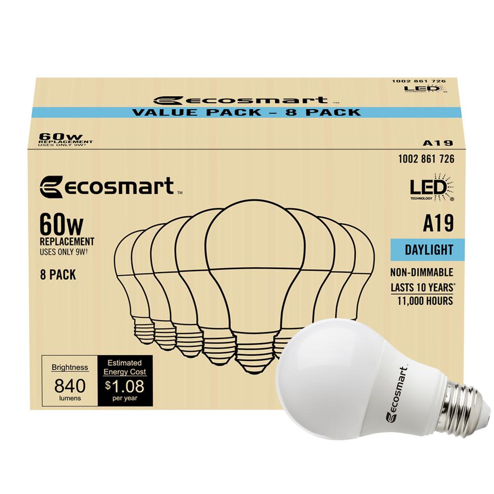 Non Dimmable,LED Lights for Home,UL Listed,Standard Replacement, ,E26 Medium Screw Base 6-Pack Warm AOGOLO A19 LED Light Bulb,60 Watt Equivalent,Efficient 9W LED Bulbs,810 Lumens,2700K Soft White