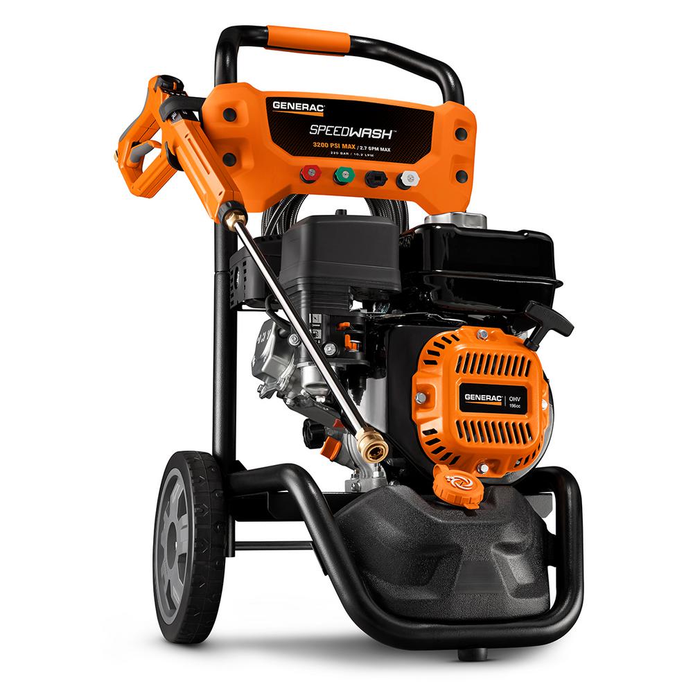 Generac 3200 PSI 2.7 GPM OHV Engine Axial Cam Pump Gas Pressure Washer Speedwash