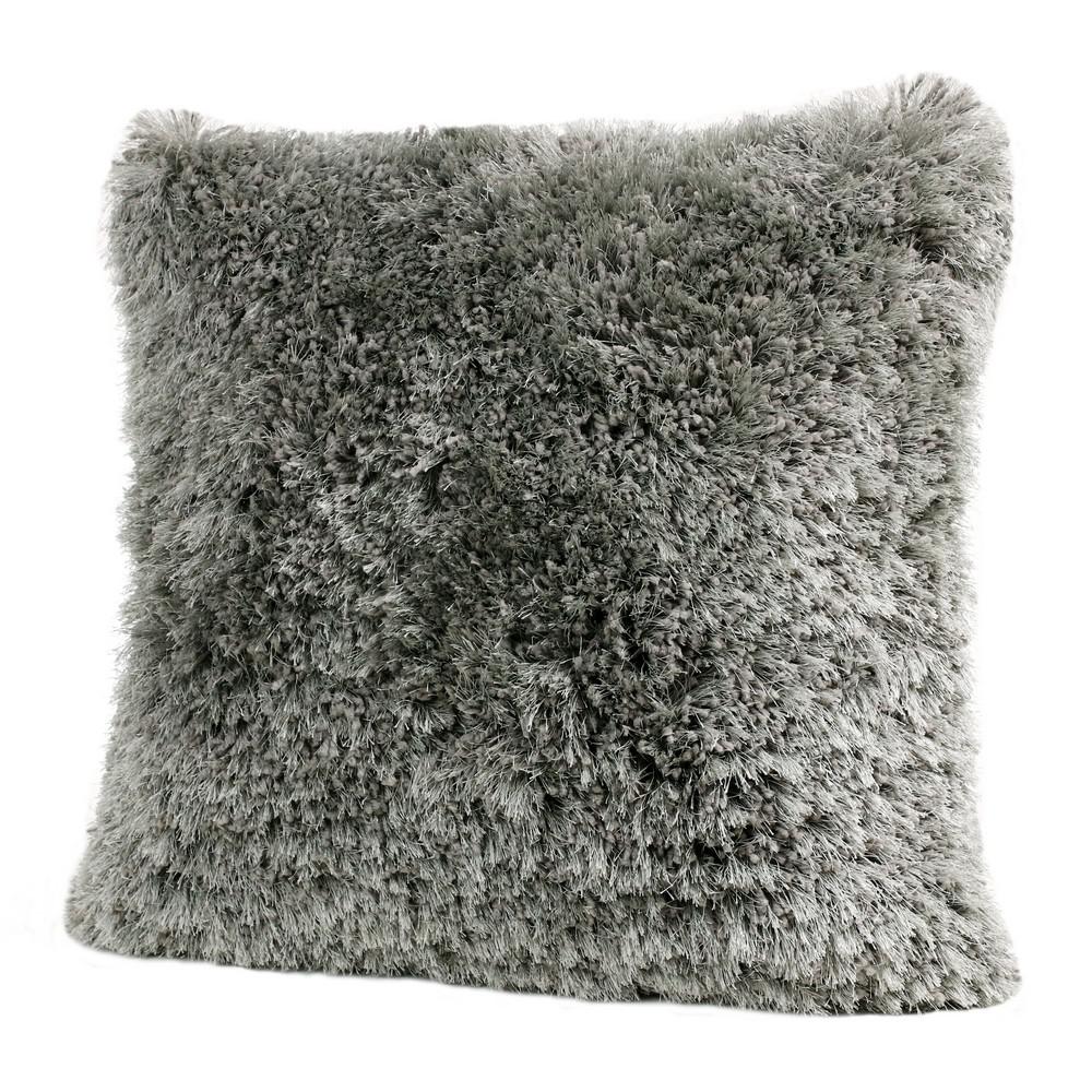 grey fluffy throw pillows