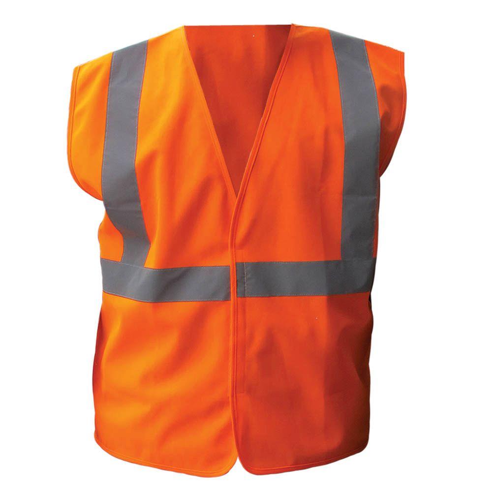 Enguard Size Extra-Large Orange Solid ANSI Class 2 Polyester Safety ...