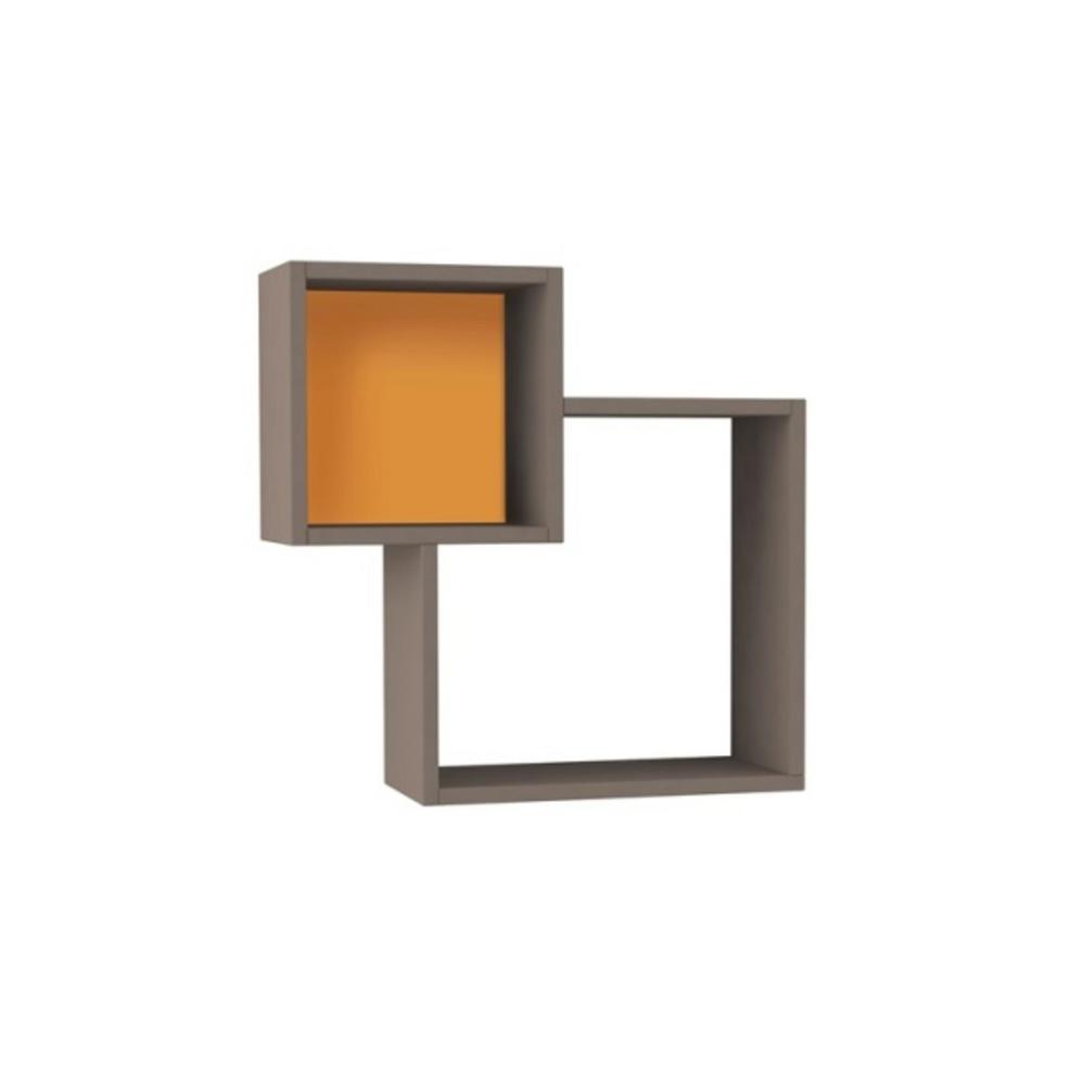 Wilkins Light Mocha Mustard Mid Century Modern Wall Shelf