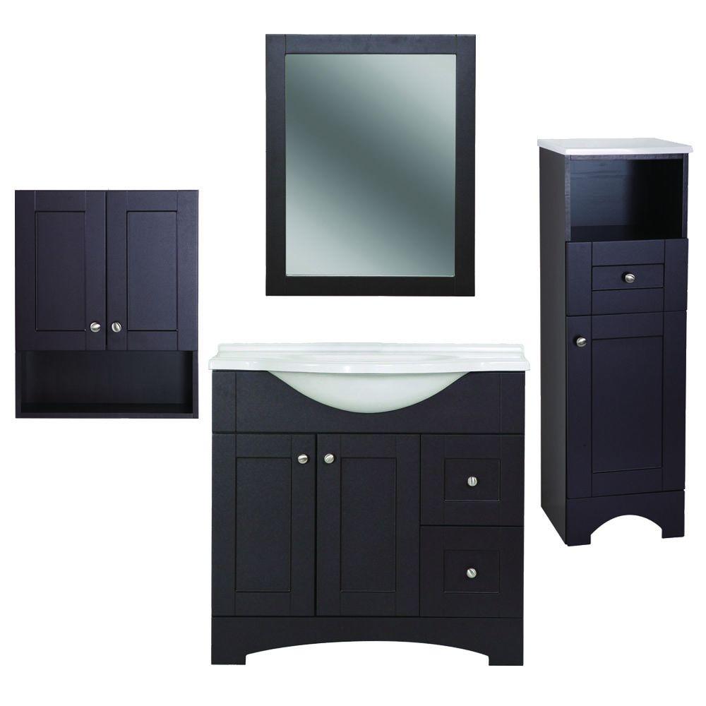 Glacier Bay Del Mar 4 Piece Bath Suite In Espresso With 37 In