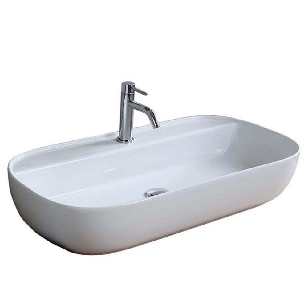 Nameeks Glam Vessel Sink in WhiteScarabeo 1801One Hole The Home Depot