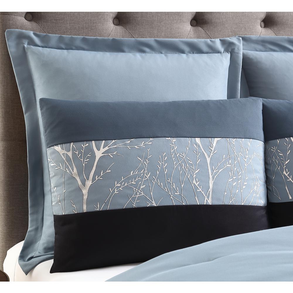 Morgan Home Madison Blue And Silver Foil Embellished Full Queen