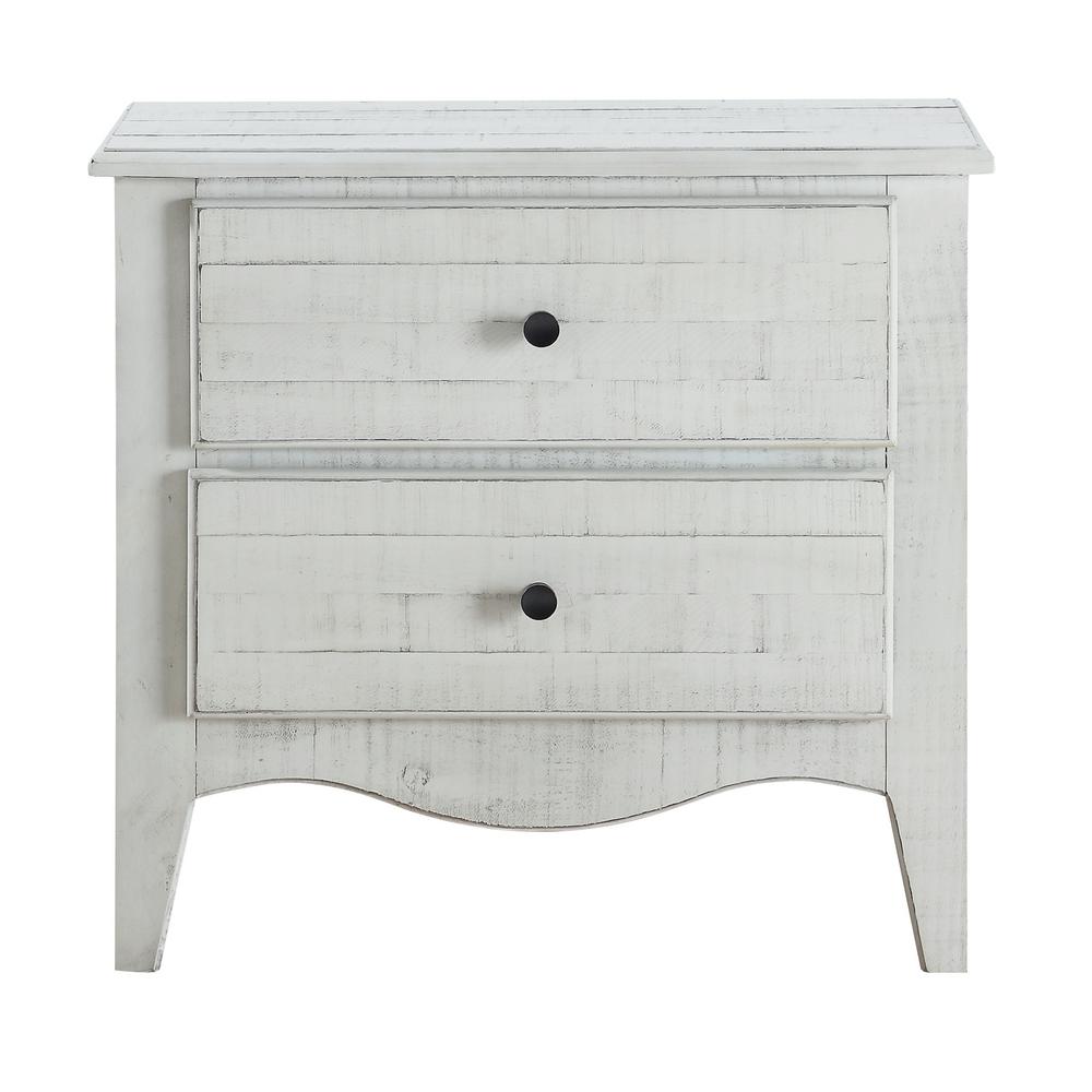 Unbranded Ella 2 Drawer White Wash Nightstand 28 In H X 30 In W X 18 In D 2g43812 The Home Depot