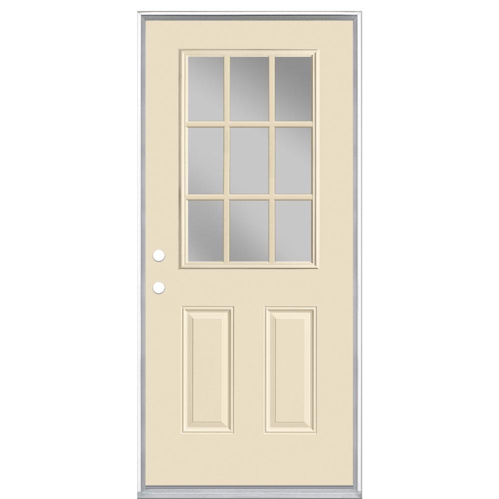 Masonite 36 in. x 80 in. 9 Lite RightHand Inswing Painted