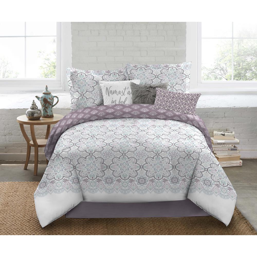 Nicole Miller 5 Piece King Multi Medallion Comforter Nicole Miller 5 Piece King Multi Medallion Comforter Set K Bloss 999 The Home Depot