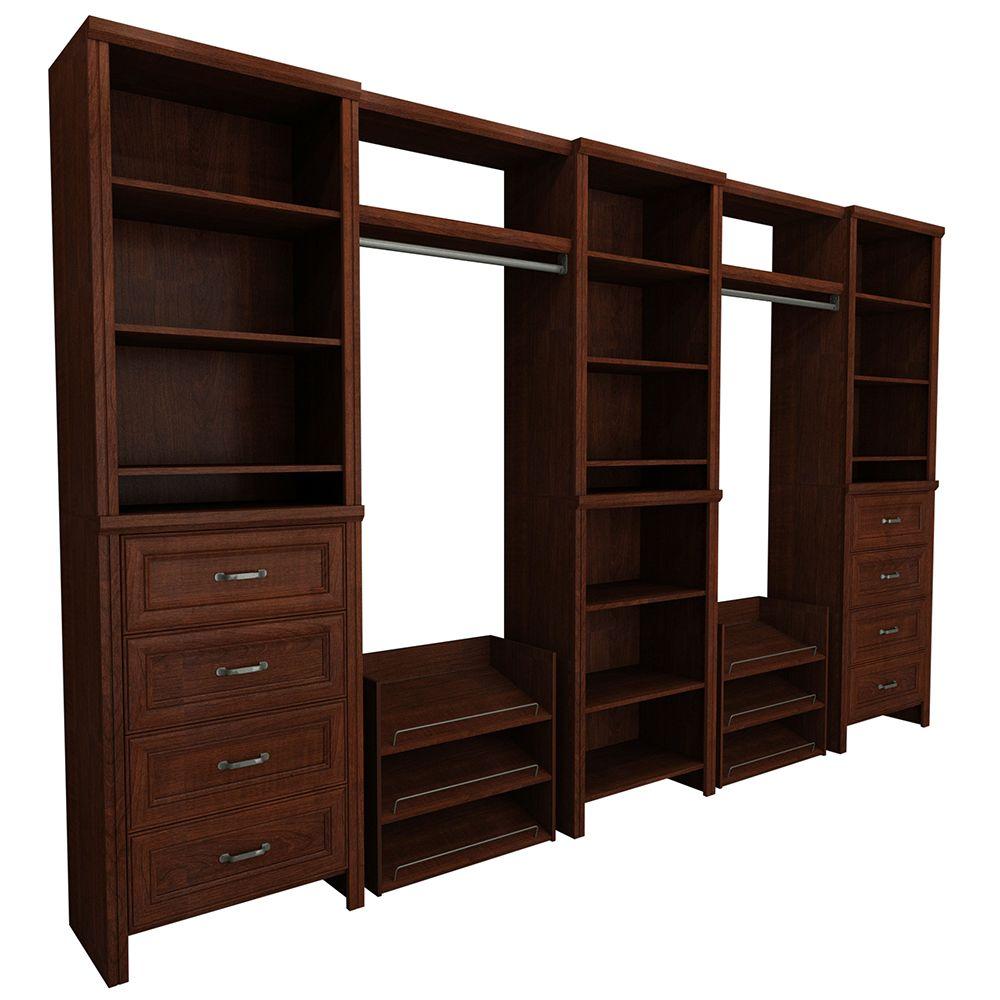 dark cherry closetmaid wood closet systems 33006 64_1000